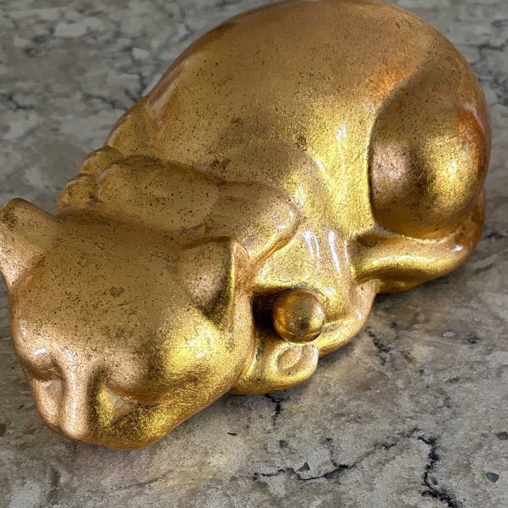 Golden Cat Sculpture